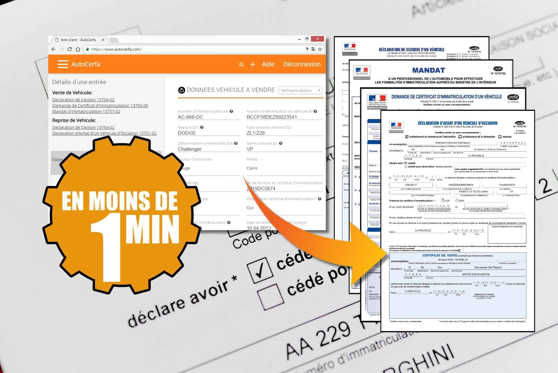 Remplissage automatique de formulaire cerfa pour concessionaire automobile en France. Un logiciel crée pour tous les concessionnaires d'automobiles.